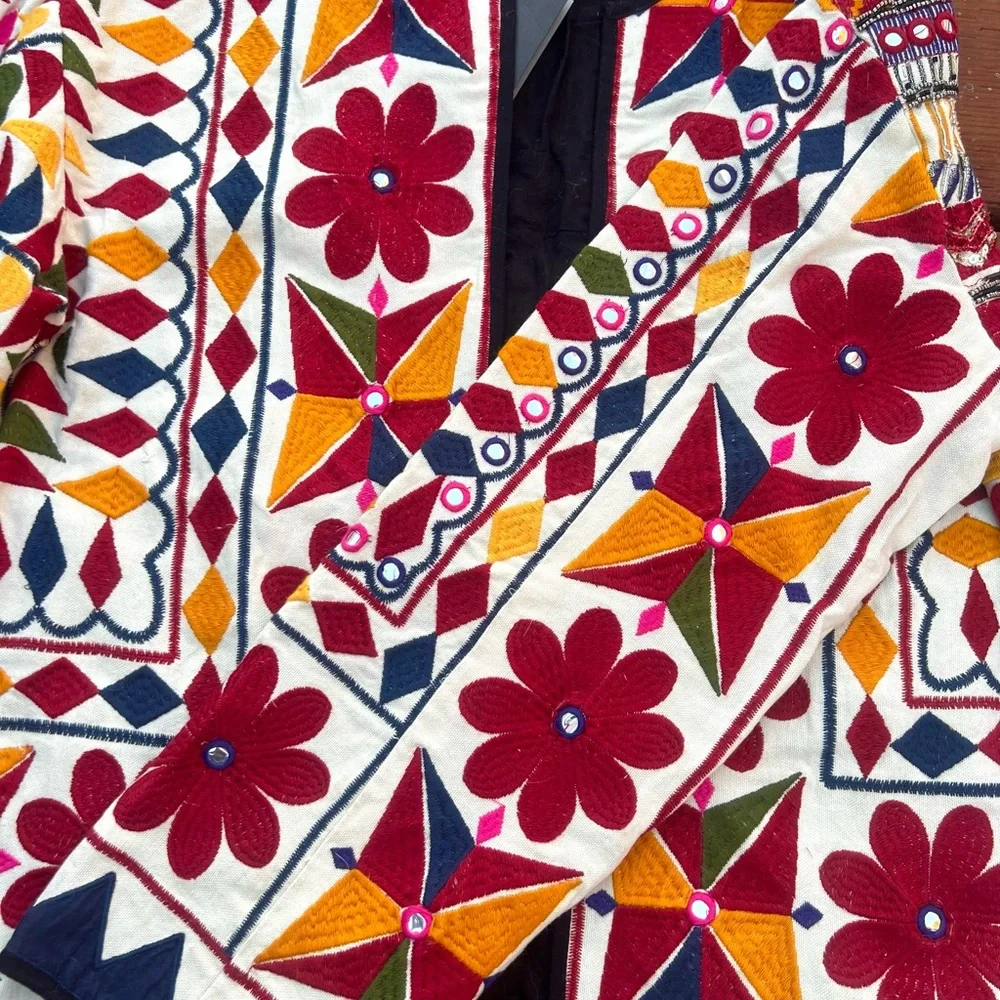 Colorful Geometric Patterned Women's Jacket - Picture 7 of 11